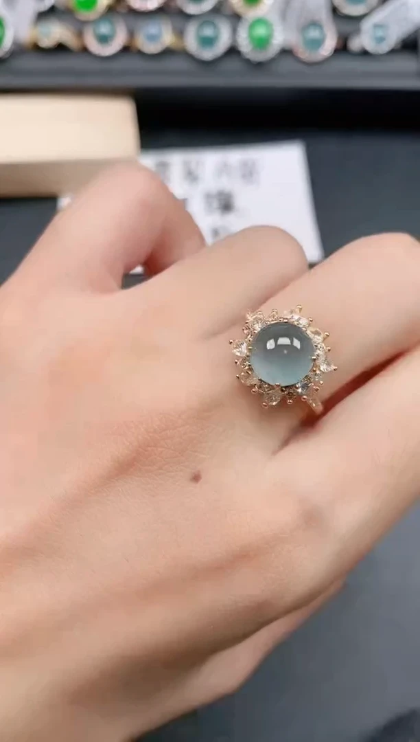 银S925镶嵌戒指翡翠1111
