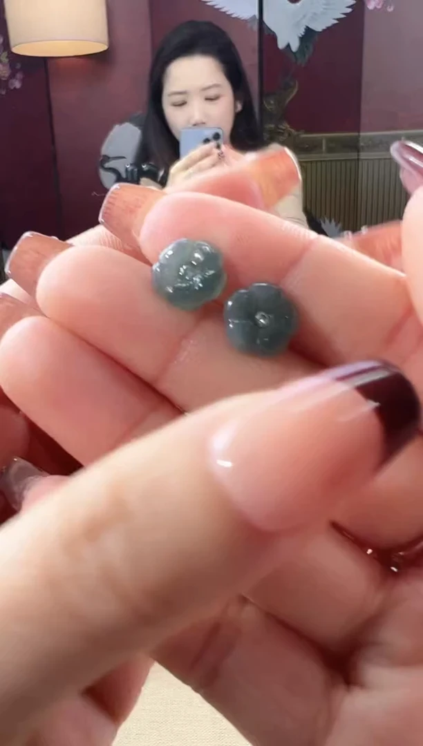 【闪购商品】翡翠耳饰银S925镶嵌KT24032830