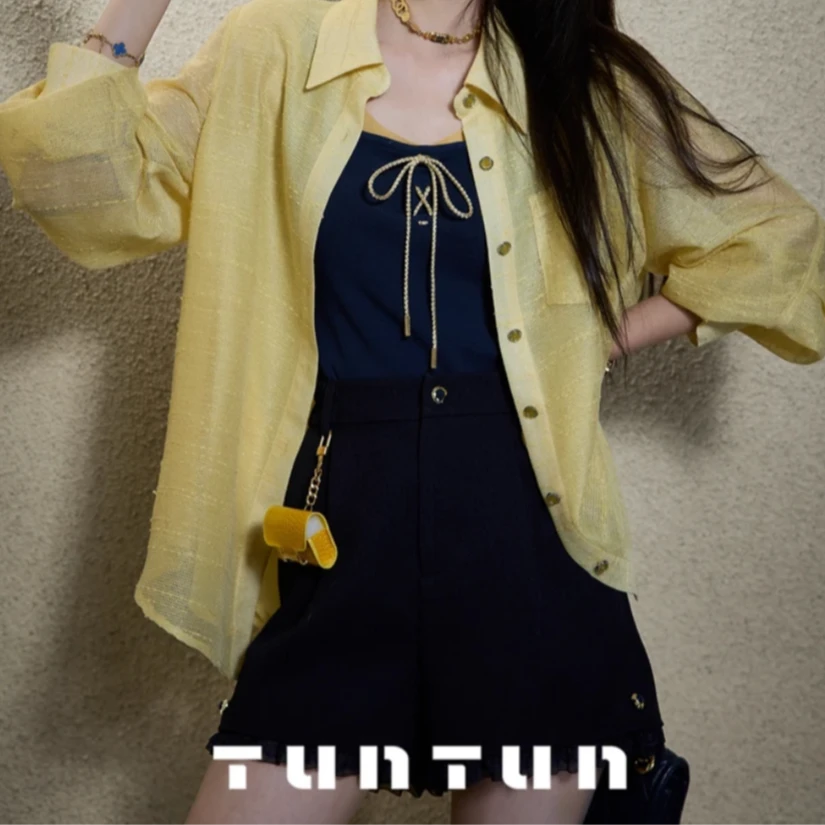 小众设计【天气晴】时髦视觉 拼色小心机通勤背心