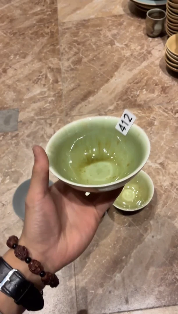 瓷片三**竪412微瑕枣花万福碗1个