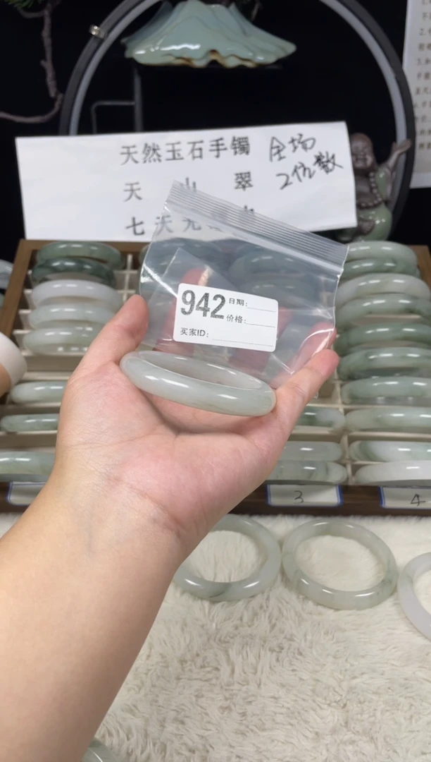 未镶嵌手镯石英质玉（天山翠）942