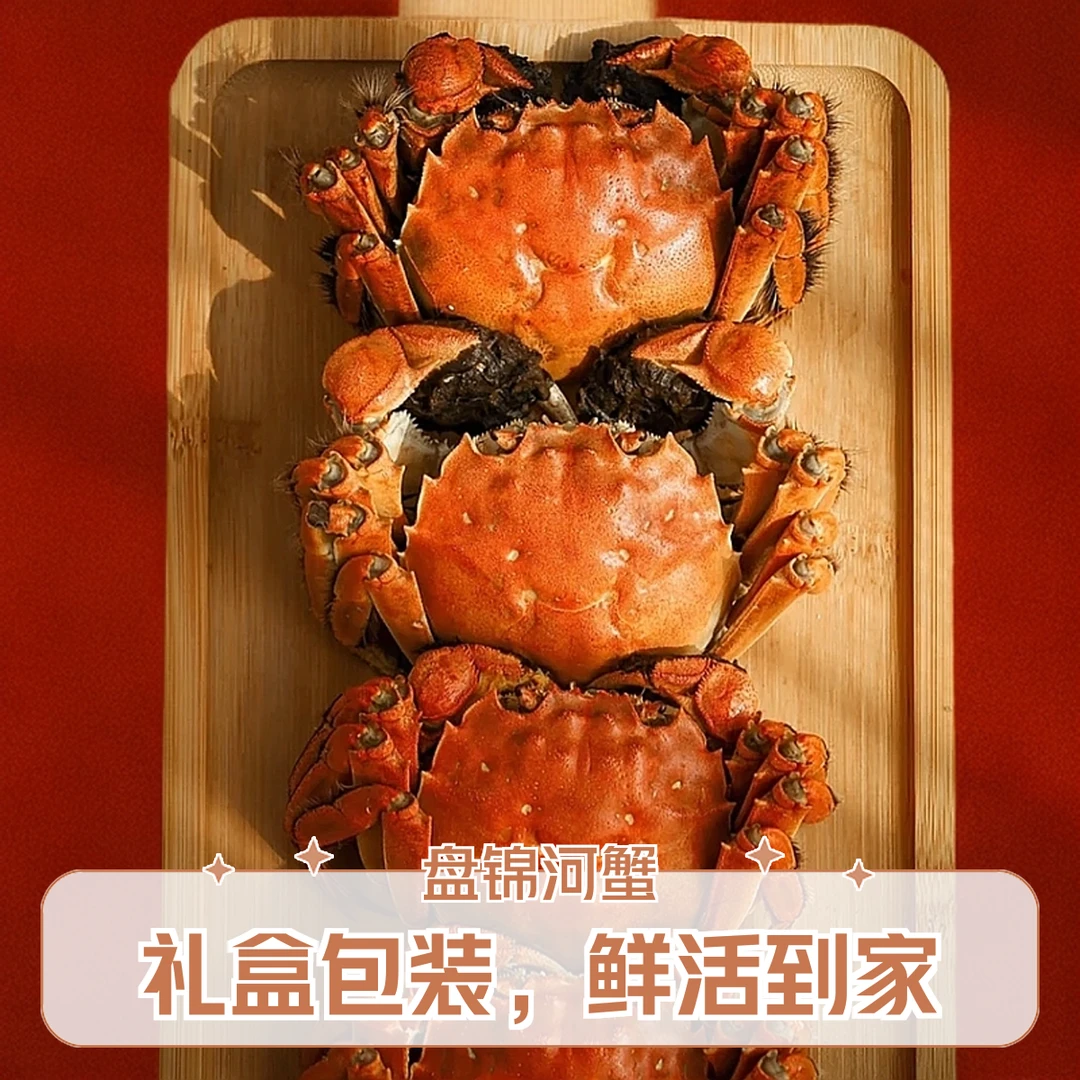 【活蟹】盘锦河蟹 全母蟹10只（1.7-2两/只 ）礼盒装