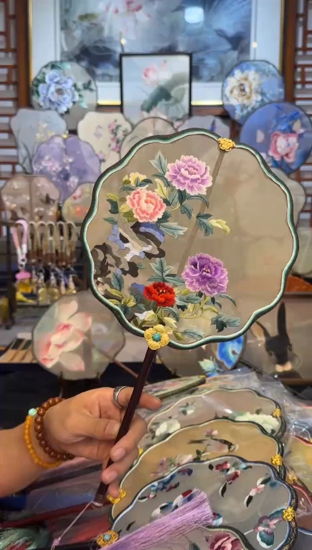 扇子纯手工苏绣团扇