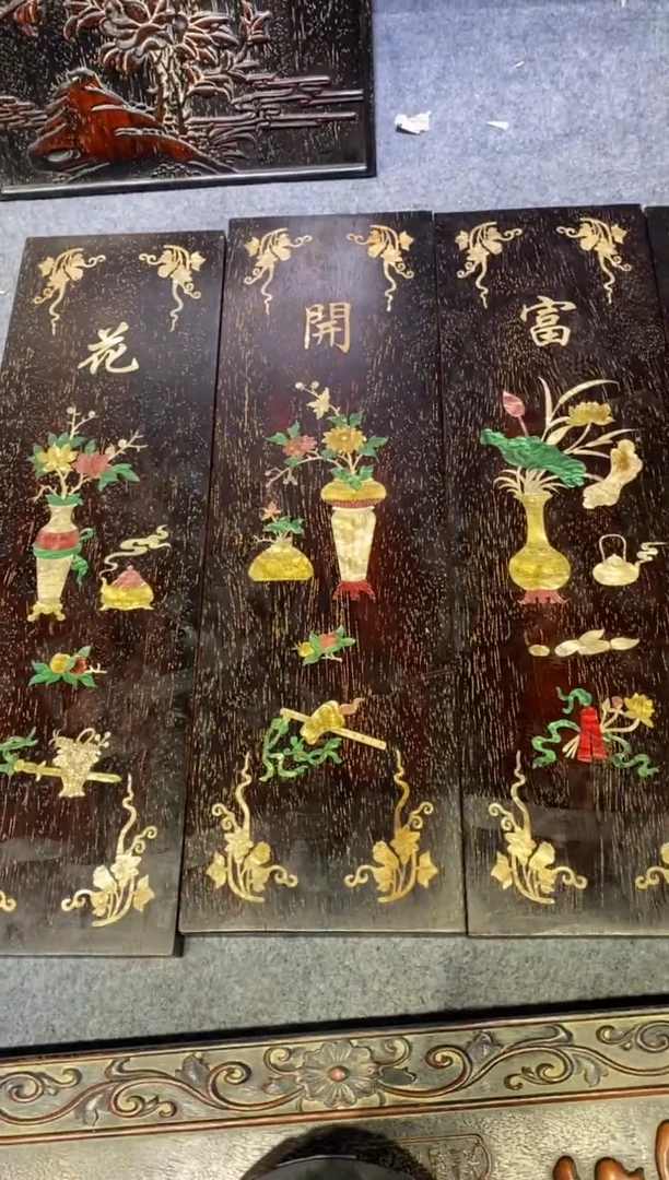 香榧木紫檀拆件雕刻板以直播间实物为准微瑕老物件