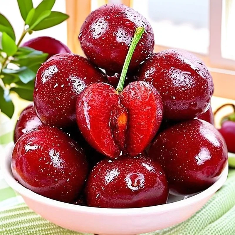 【现摘新鲜樱桃】山东美早樱桃空运整箱毛重4斤 J 内附果径卡
