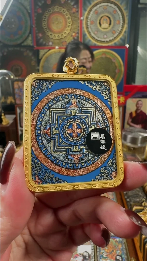 吊坠壹善缘城手绘唐卡坛城