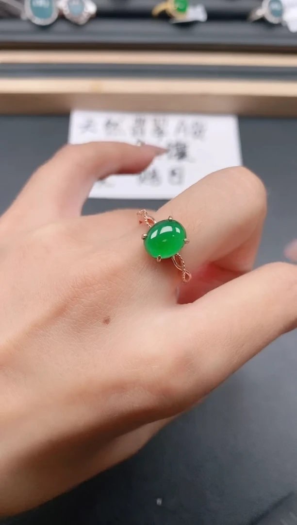 银S925镶嵌戒指翡翠111