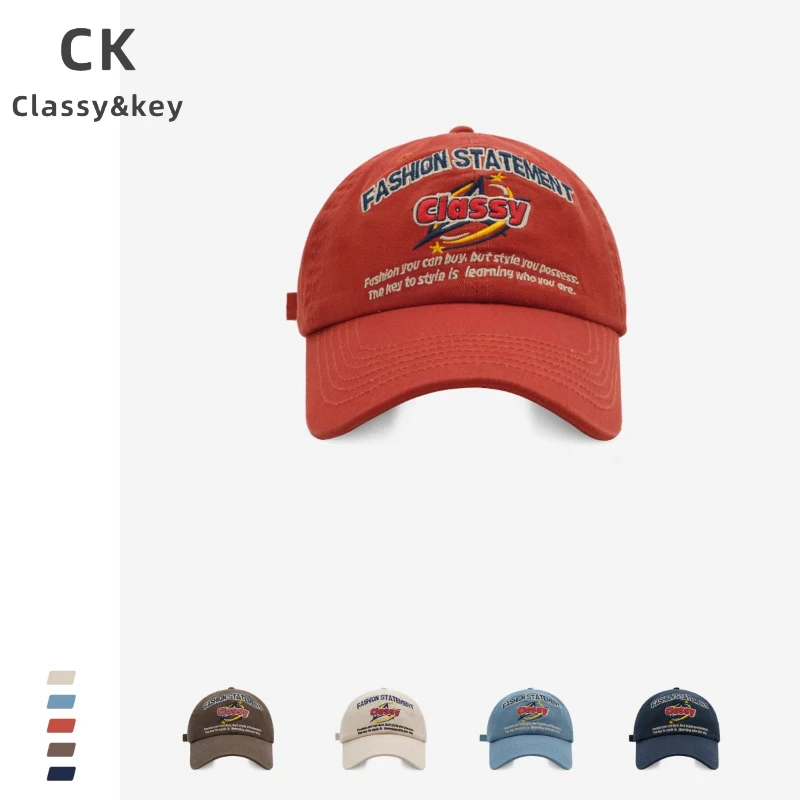 Classy key新加坡设计师联名款吴宣仪同款鸭舌帽子字母刺绣棒球帽