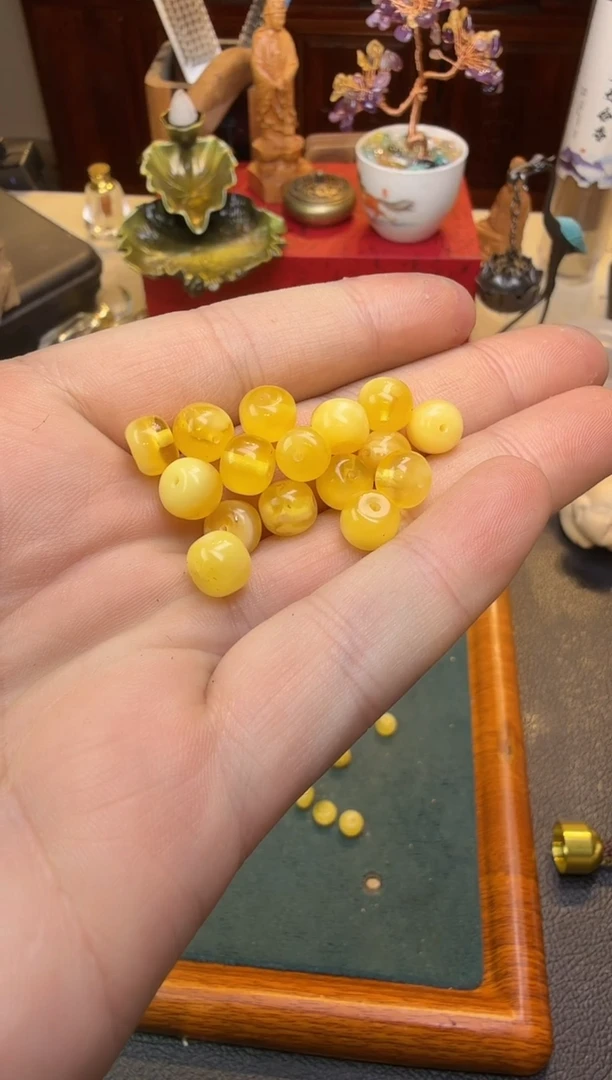 【闪购商品】蜜蜡裸石未镶嵌蜜蜡白蜡8mm老型单颗多样性发其一