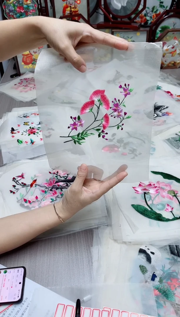 织绣纯手工苏绣双面绣绣布