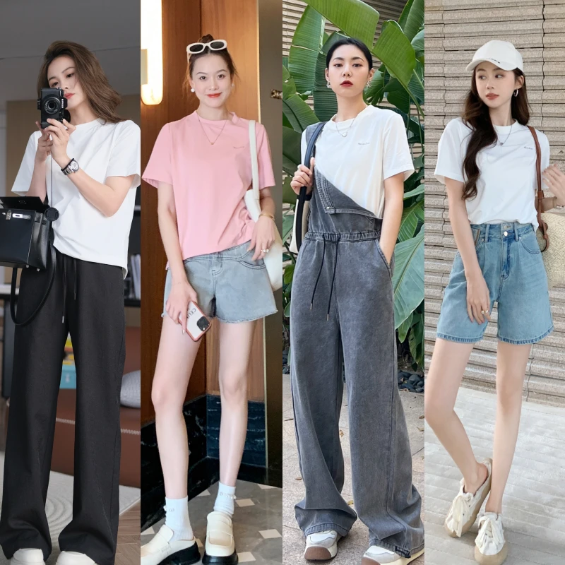 美洋MEIYANG【速干系列】马赛亲子T恤 黑科技宽松短袖上衣显瘦牛仔