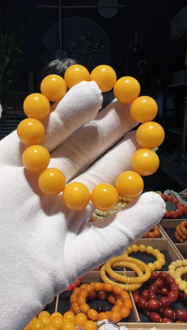 未镶嵌蜜蜡手链15+帝王