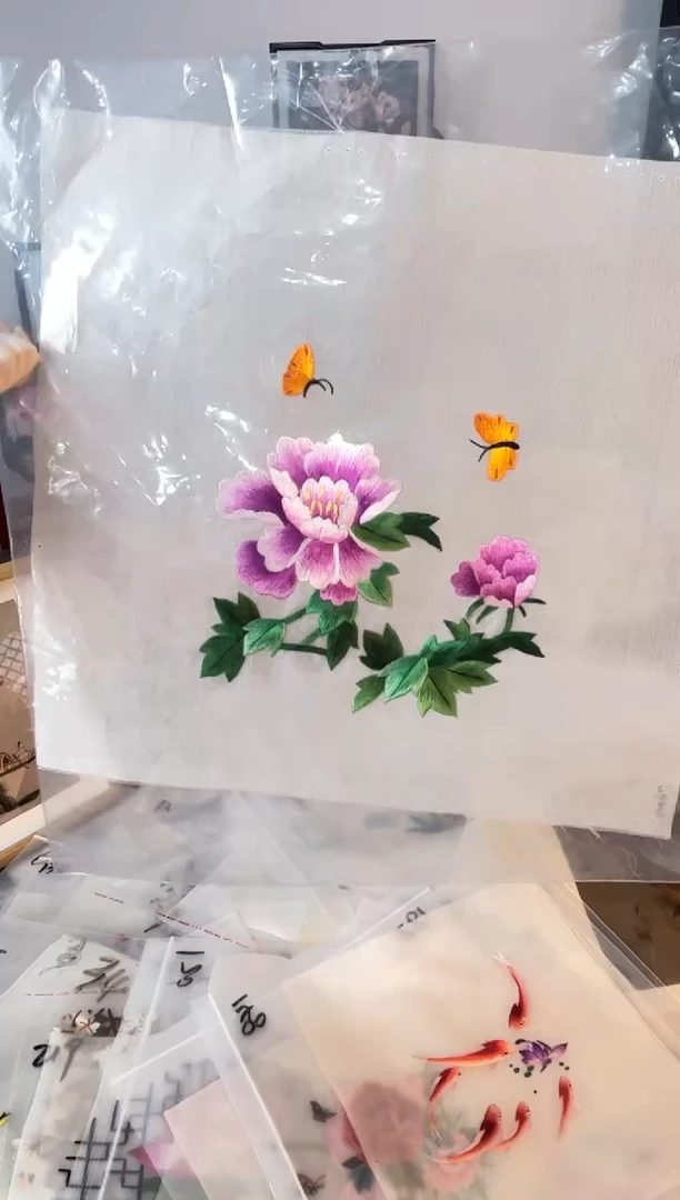 织绣纯手工苏绣双面绣绣布3