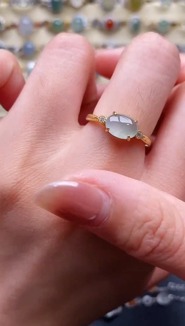 翡翠戒指银S925镶嵌44444444+2