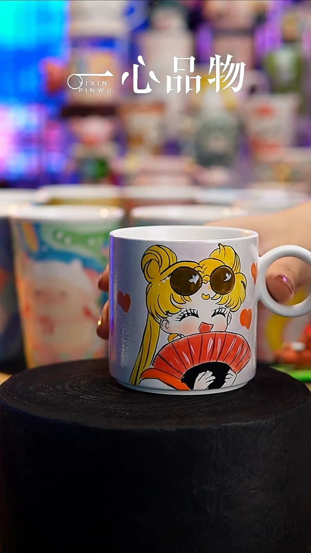 杯子瓷S004景德镇手工手绘杯子摆件