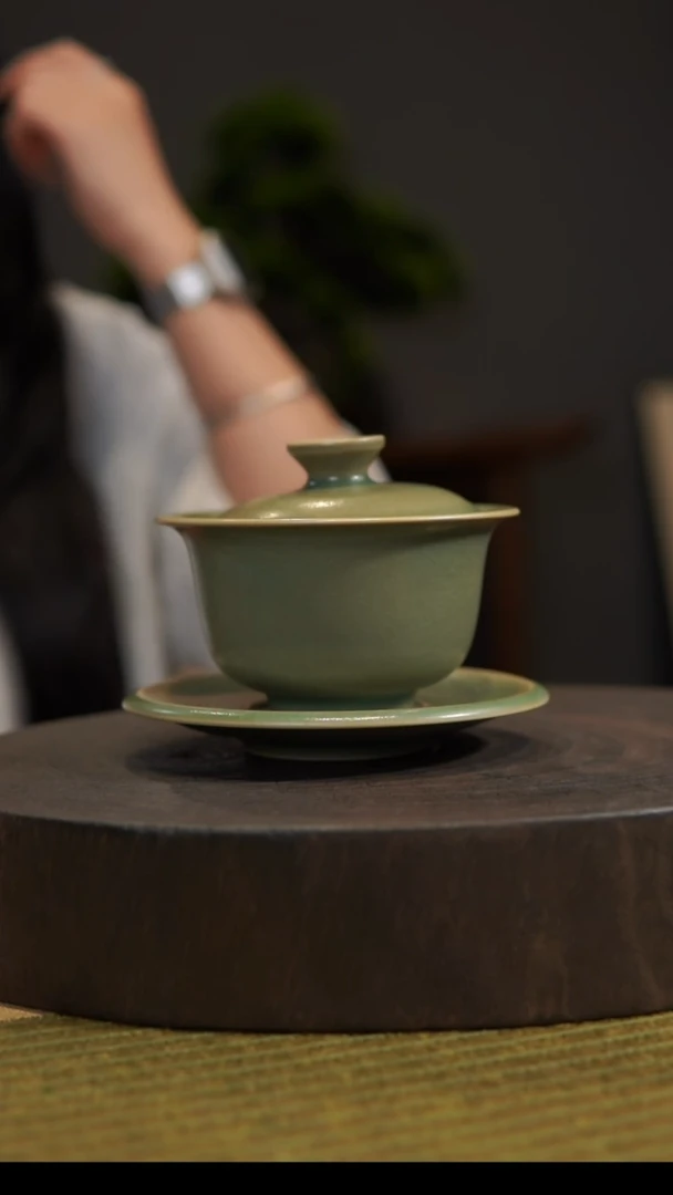 杯子阿*大元宝盖碗 汝州原产地  原矿老釉