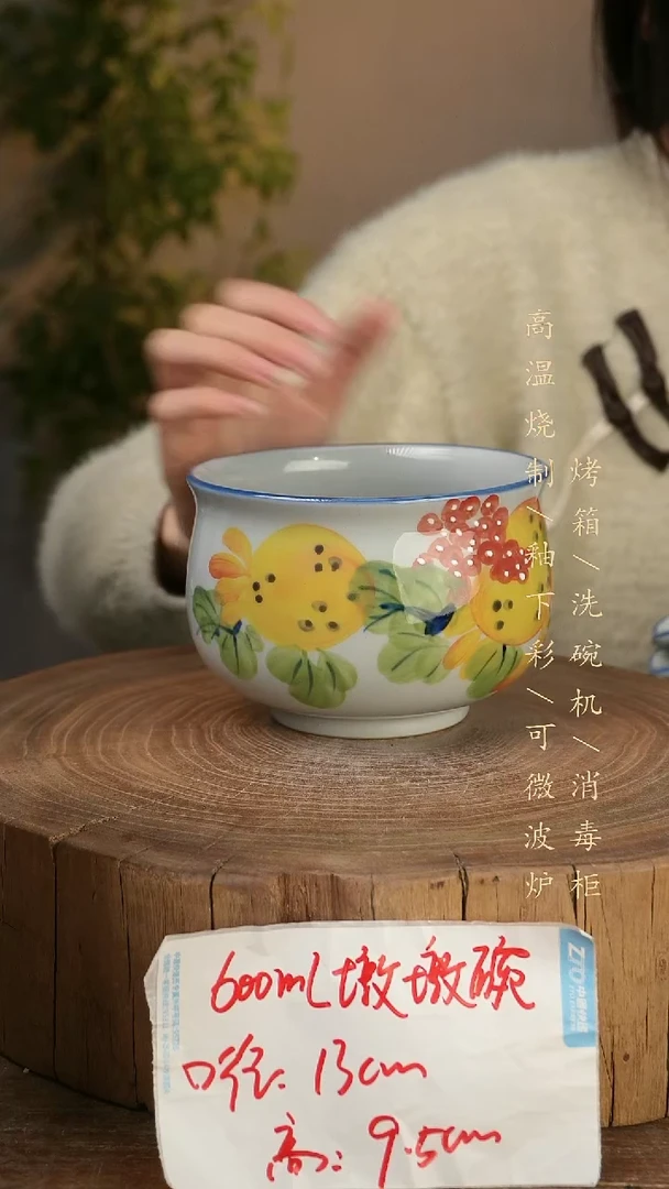 碗瓷景德镇手工手绘高温瓷釉下彩