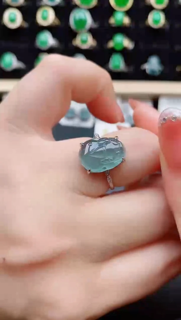 【闪购商品】翡翠戒指银S925镶嵌12112