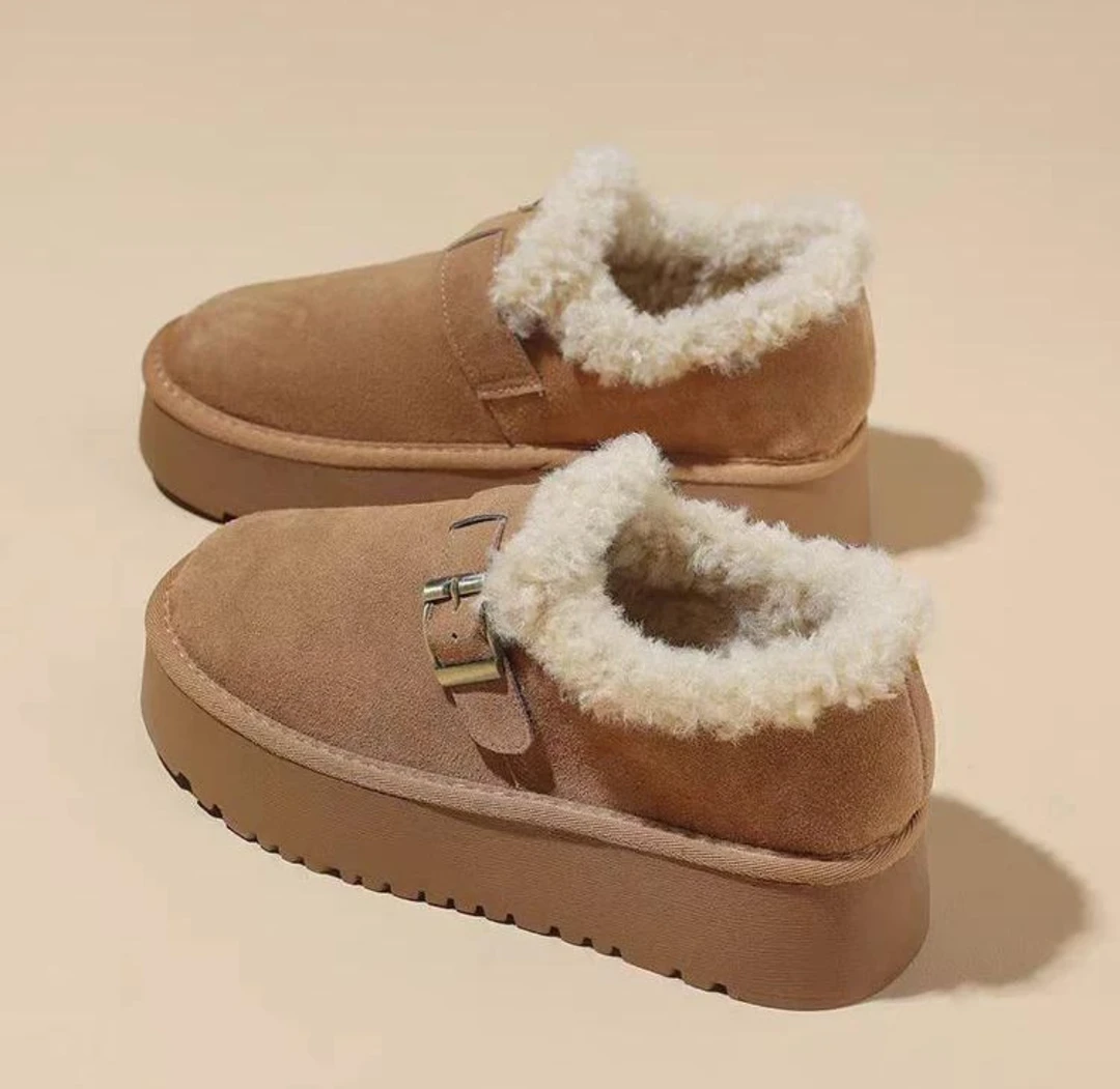 新人！！雪地靴女鞋2024新款冬季加绒勃肯鞋复古百搭