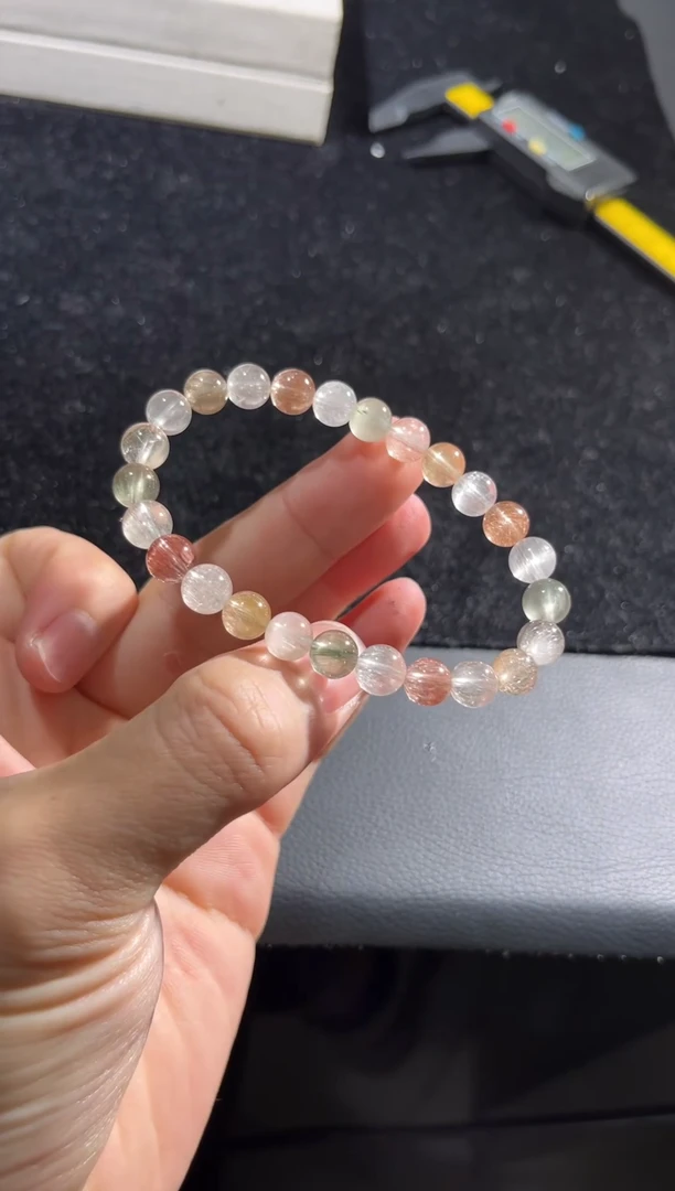 未镶嵌手串水晶24彩兔毛出厂价默认微瑕8+