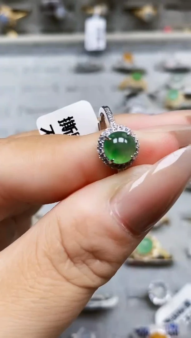 银S925镶嵌戒指翡翠1752