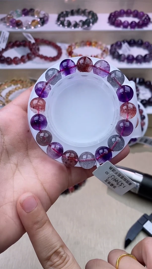 水晶手链未镶嵌黑加仑超七单圈11m+