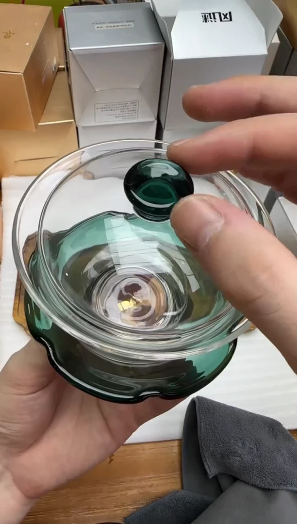 风谜金标荷悦盖碗墨绿