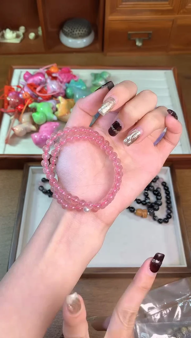 【闪购商品】水晶手链未镶嵌草莓晶双圈