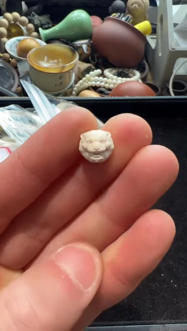 乌木类书架634猛犸雕刻虎头1.0单颗