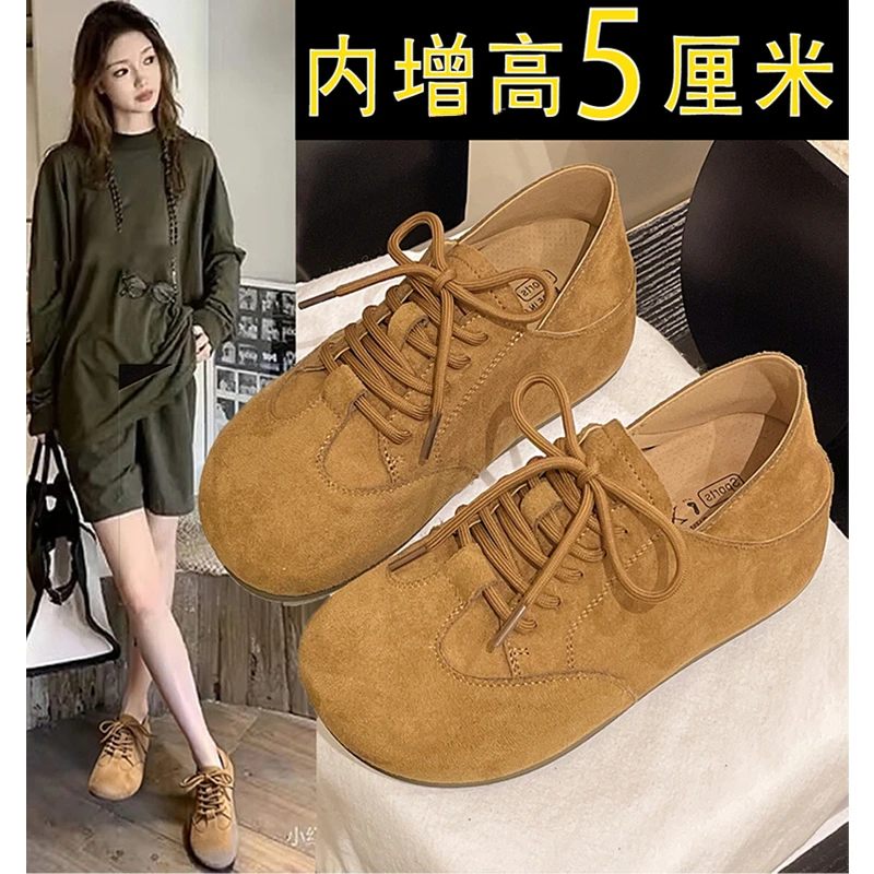 【万达撤柜】复古厚底内增高勃肯鞋女踩脚两穿单鞋2025新款秋德训鞋