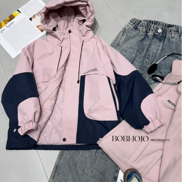 Alice•25冬~ 时尚洋气三合一冲锋衣 BA165粉紫1-3
