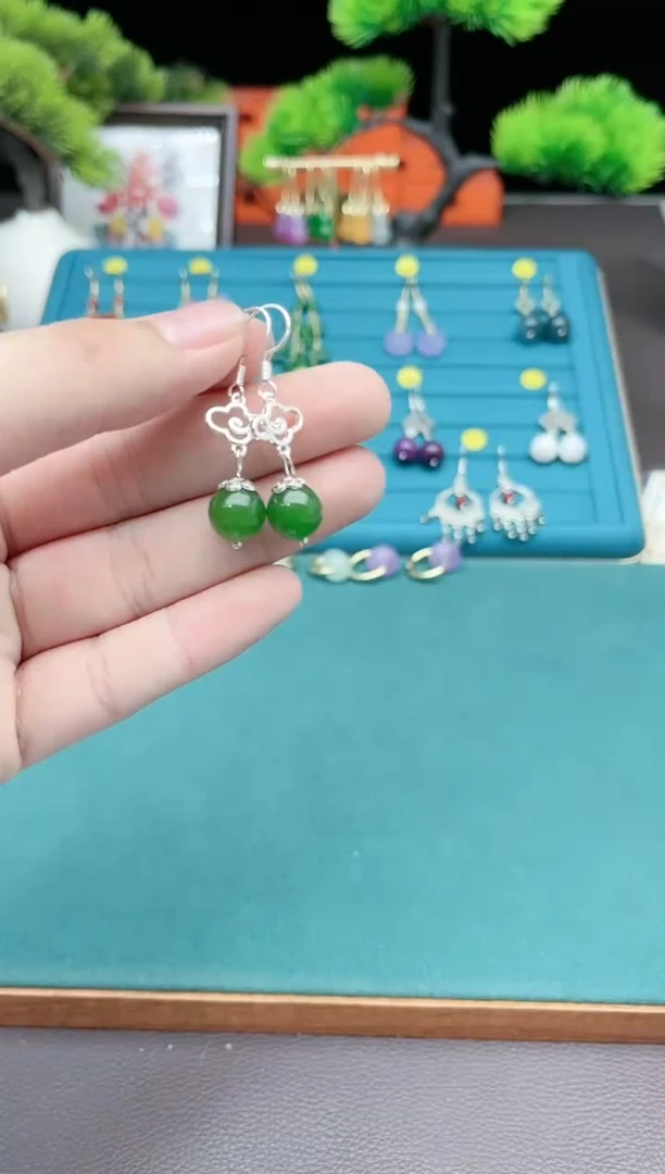 【闪购商品】玛瑙/玉髓耳钉银S925镶嵌532000