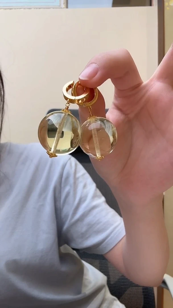 琥珀未镶嵌耳饰耳环