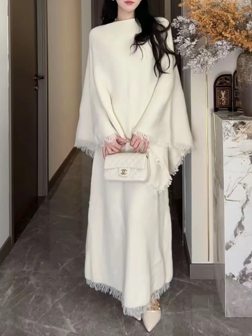 纯欲风法式千金风设计感流苏时尚套装秋冬百搭显瘦气质针织两件套