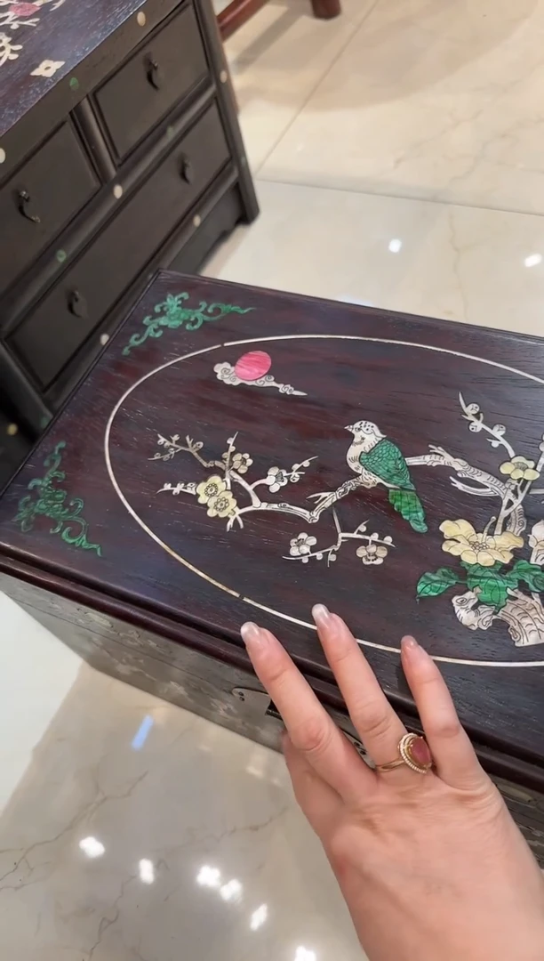 【闪购商品】木木艺40邵氏紫檀喜鹊登梅翻盖箱398.888