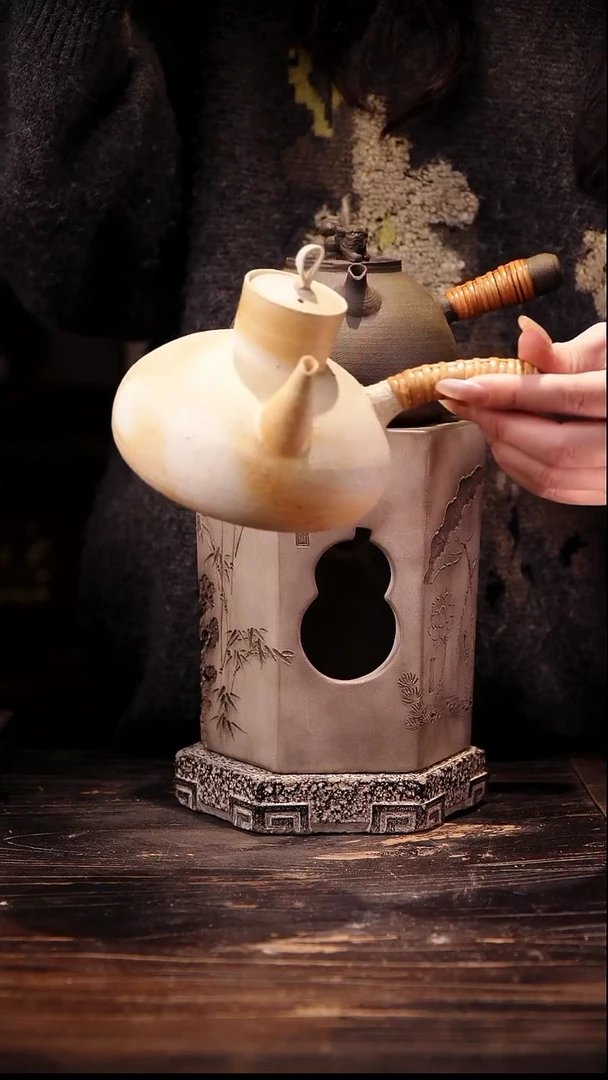 纯手工柴烧简约侧把