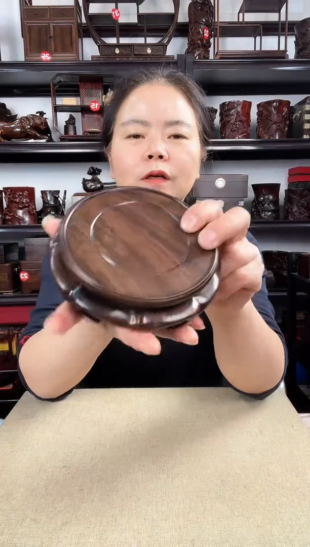 木老李红木工艺品旋转底座13公分