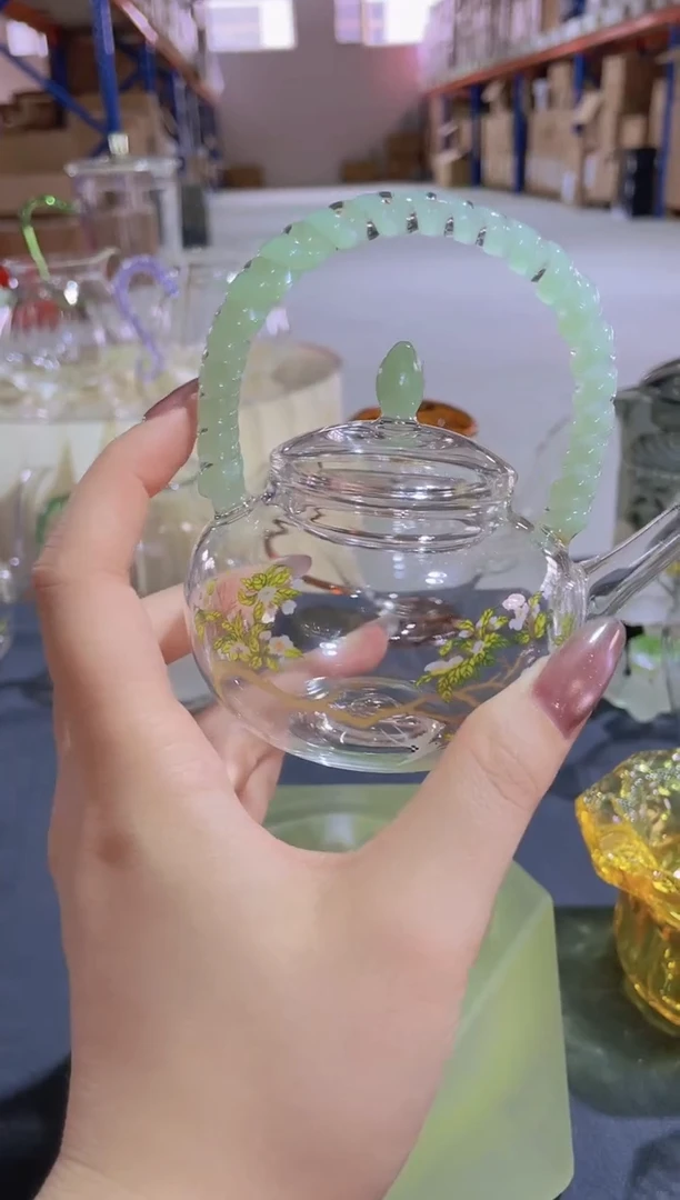 玻璃手工艺品遇器梨花白燕广雅壶啊