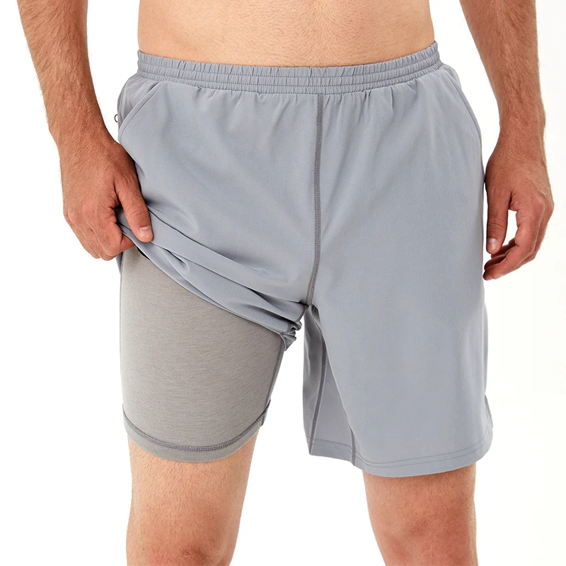 男士户外运动短裤美利奴羊毛内衬跑步速干透气夏季薄款短裤