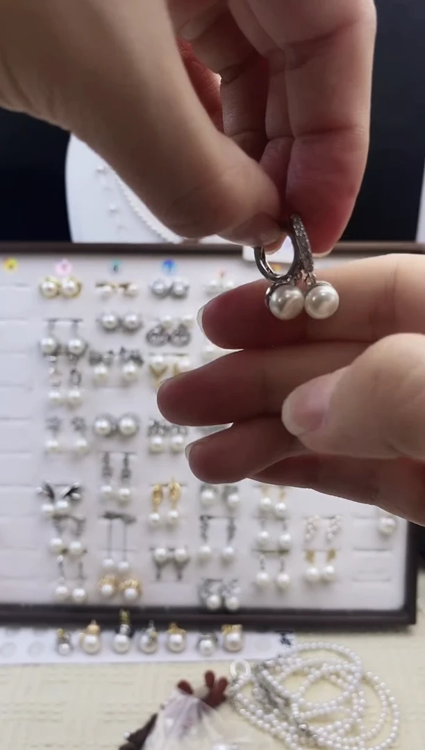 合金耳饰淡水珍珠35