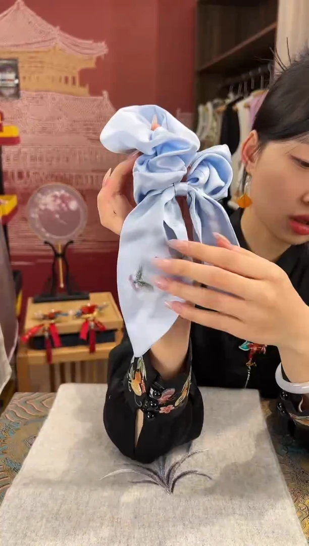 【闪购商品】刺绣苏绣桑蚕丝手工绣刺绣发圈