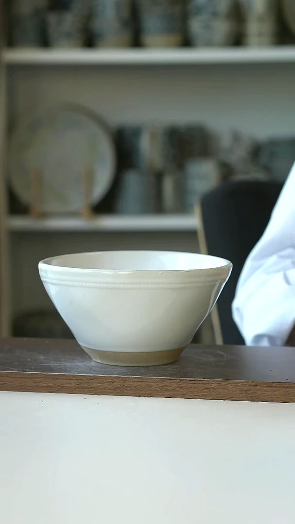 微瑕手作粗陶面碗15cm@7-7@