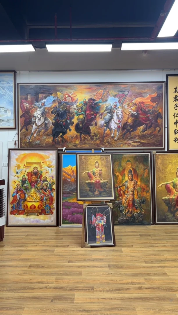 油画带框50*70 水月办公室客厅茶室玄关走廊家居挂画客厅油画版画
