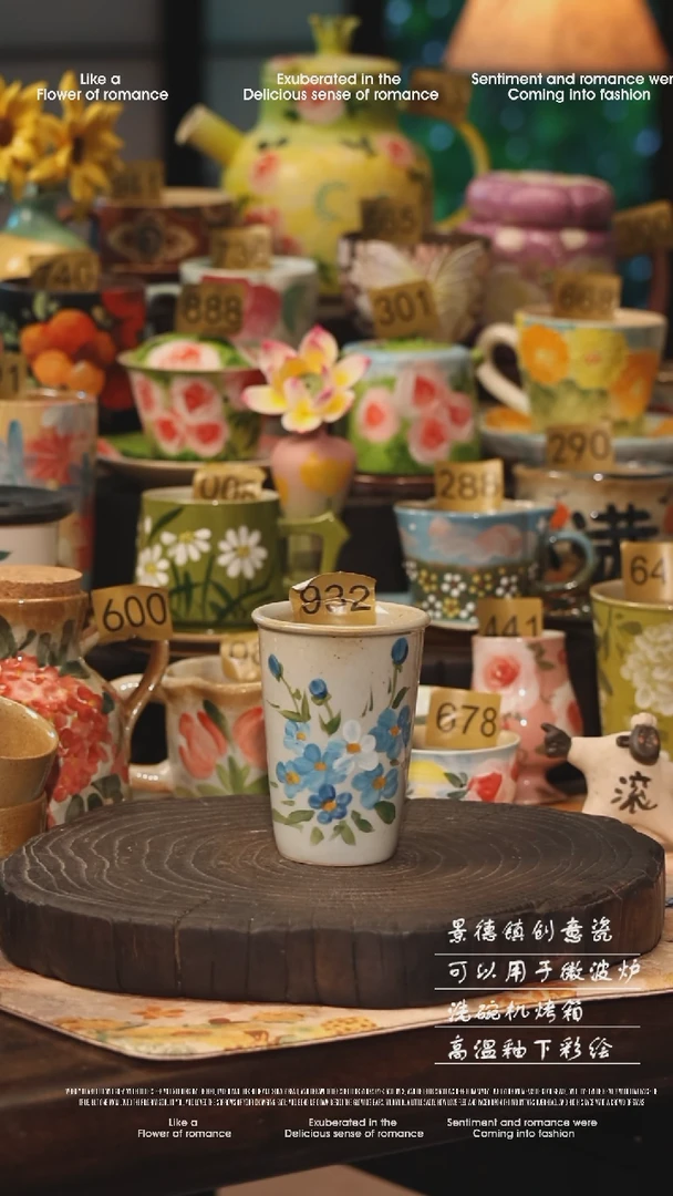 陶瓷景德镇高温釉下彩手工手绘款式