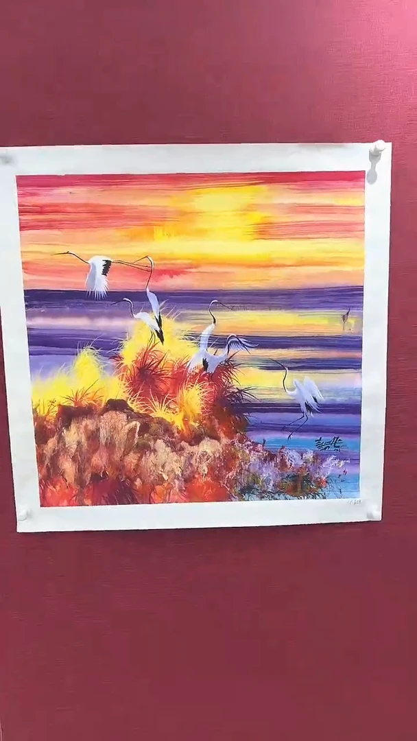 国画赵燮绘画4pc仙鹤画集作品