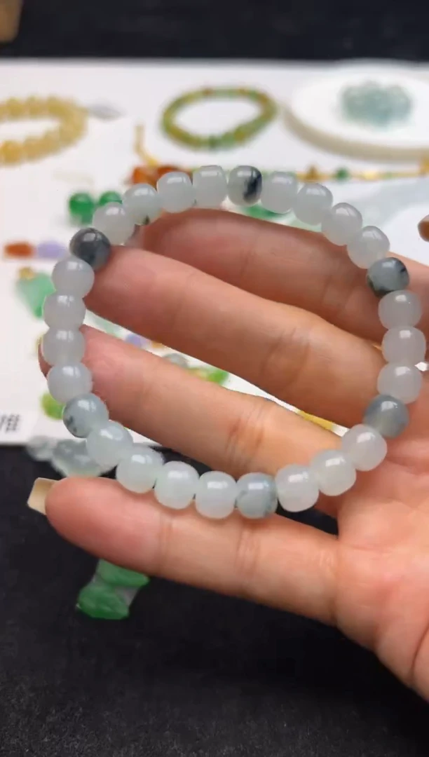 未镶嵌定制翡翠手串600+60-wpj163