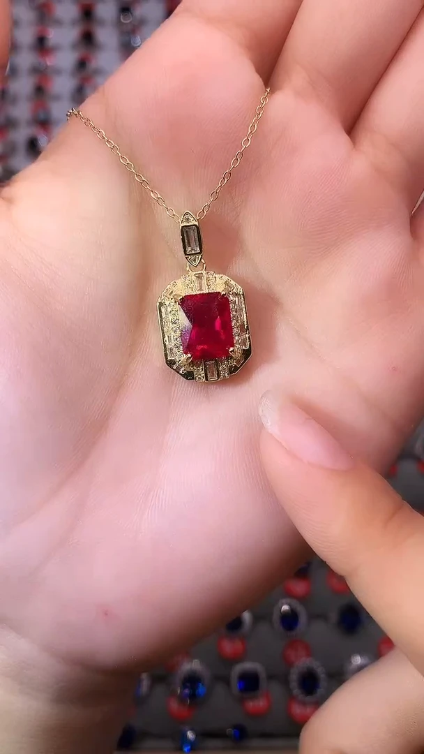 【闪购商品】红宝石吊坠(赠链)银S925镶嵌1111111