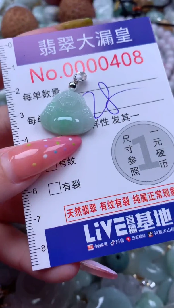 翡翠未镶嵌吊坠(不含链)0408