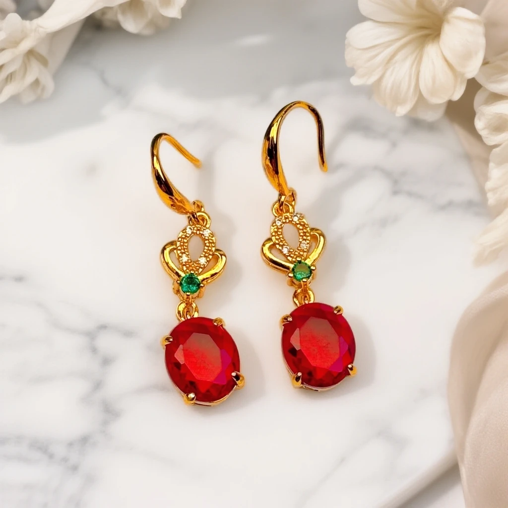 传藏奢饰臻品-朱焰生辉耳坠MX068耳环2025新款爆款高级感