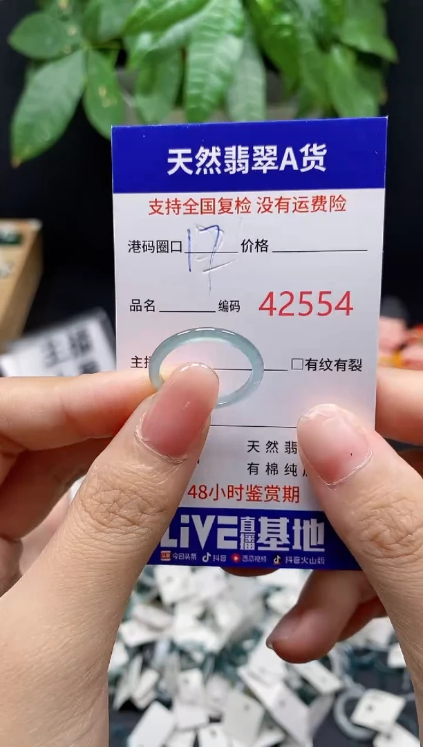 翡翠戒指未镶嵌 天然翡翠戒圈2554
